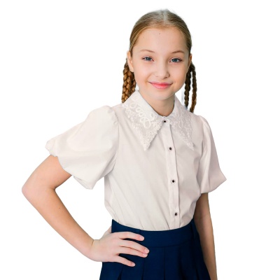 Блузка школьная для девочки Deloras С64304S белая 1